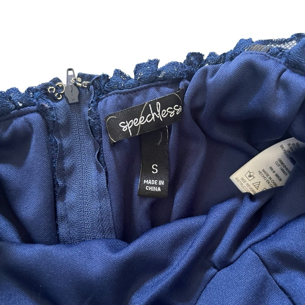 Speechless - Womens Blue Lace Mini Dress Sz. SM - Picture 11 of 12